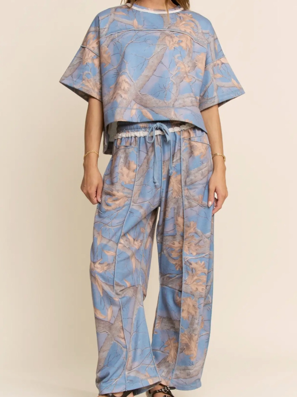 NWT Davi & Dani Blue Camo Lounge Set | Size Large - Picture 2 of 7